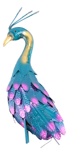 Estatua De Pavo Real Metálica Multicolor Estatua De Pavo Rea