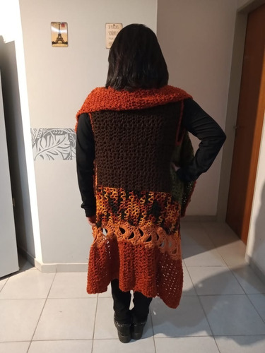 Saco Tejido Crochet Artesanal Sin Mangas