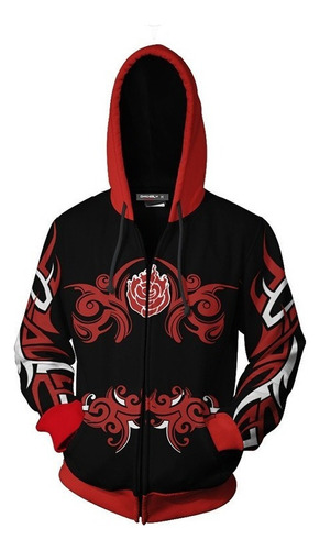 Traje Rwby Cremallera Sudadera Con Capucha Rubí Rosa Sudader