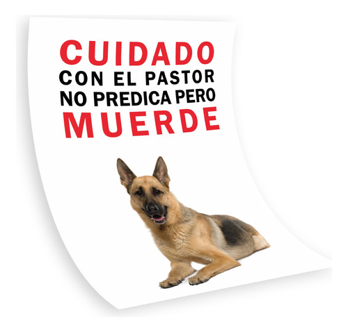 Cartel Lámina Sticker A4 Cuidado Con El Perro 