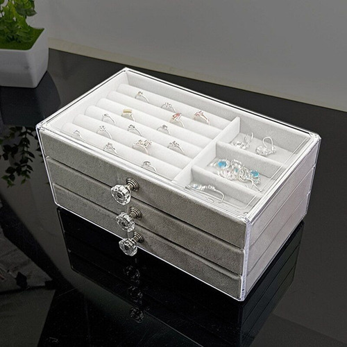 Imagen 2 de 8 de Joyero Acrílico De 3 Niveles, Caja Para Joyas, Organizador