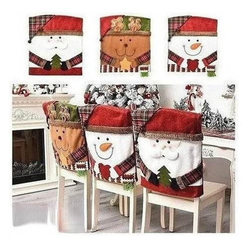 Fundas Para Sillas Decorativas Navideñas, 4 Piezas