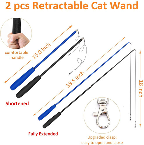 Paquete De Caña Con 7 Puntas De Pluma, Juguete Para Gatos