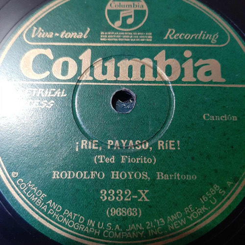 Pasta Rodolfo Hoyos Baritono Columbia C195