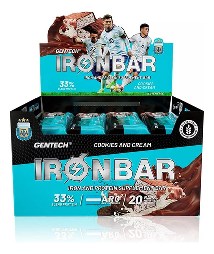 Iron Bar - Gentech - Barras Proteicas X20 Unidades Sin Tacc 