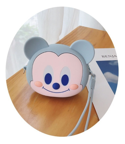 Monedero Bolsa Bolso De Silicona Con Cadena Para Colgar Color Azul Claro