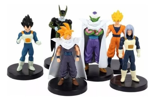 Kit 6 Action Figure Dragon Ball Z Goku Piccolo Cell Trunks