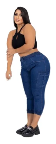 Calça jogger jeans cheap feminina mercado livre