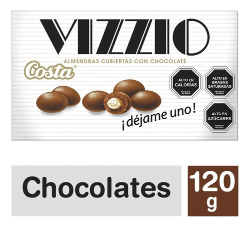 Chocolate Vizzio 120g Costa Almendras Cubiertas C/chocolate