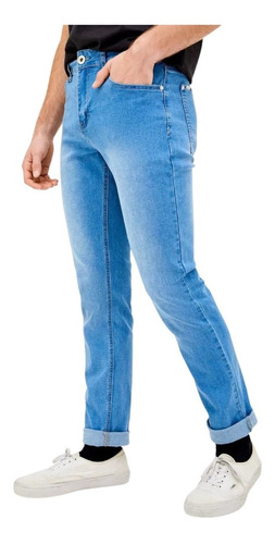 Jeans Hombre J.j.o Liso Slim Fit Tiro Medio