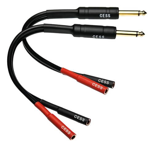 Cable Adaptador Cess093 1/4 Ts Doble Conector Banana Ca...