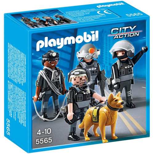 Playmobil Policía Equipo De Unidad Especial 5565 4 A 10 Años