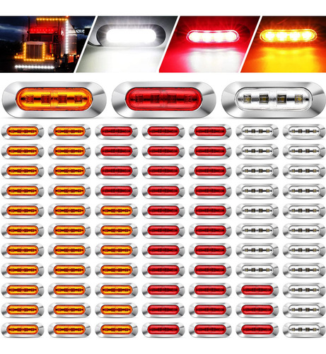 Luz Led Indicadora Lateral Marcador Ambar Para Camion Barco