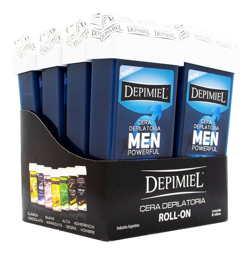 Depimiel X8 Cera Depilatoria Roll On Men Azuleno Hombre 100g