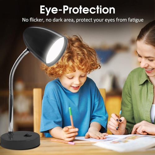 W Lámpara De Escritorio Led, Cuello De Cisne Flexible Con