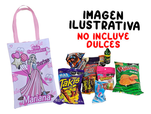 Dulcero Bolo Bolsita Barbie Cumpleaños Personalizado 30 Pzs