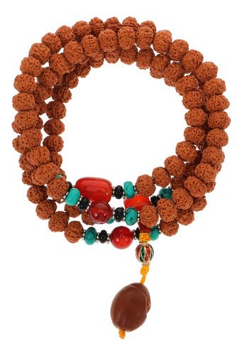 Collar 108 Cuentas Rudraksha Con Cuentas Oración Budis