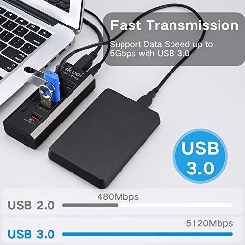 Powered Usb Hub Ikuai 5 Port 3.0 Divisor With 4 1 Fast
