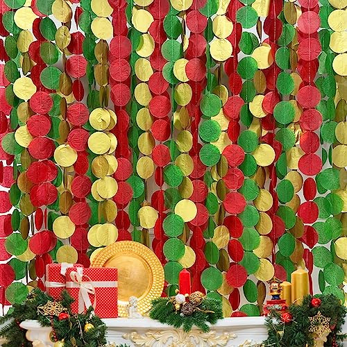 Decoraciones De Fiesta De Navidad Rojas, Verdes Y Dorad...