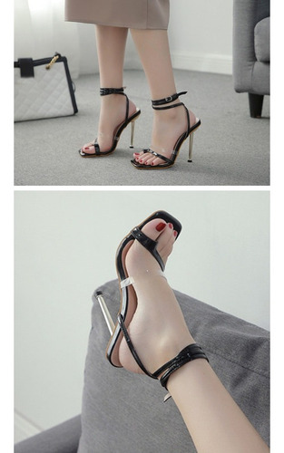 Sandalias Gladiator Para Mujer, Zapatos De Tacón Alto Con Co