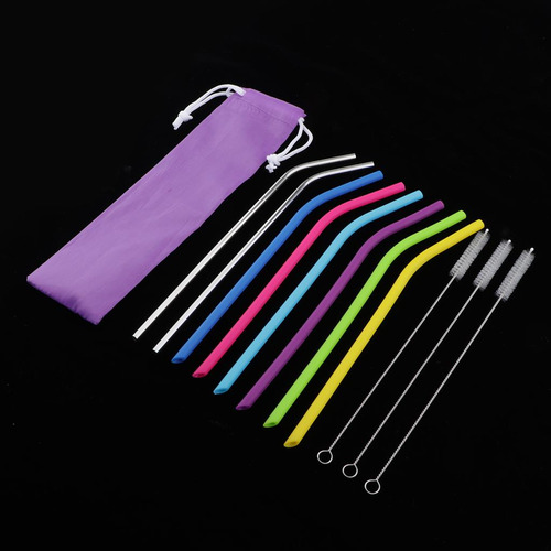 Reutilizables 6pcs Silicona 2pcs Acero Inoxidable 3pcs