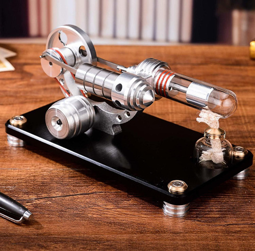 Sunnytech Hot Air Stirling Engine Colorful Led Flywheel Educ