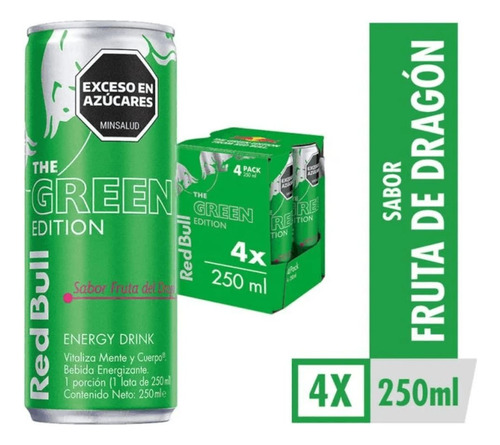 Pack De Bebida Energizante X4 The Green Edition 250ml Red Bull