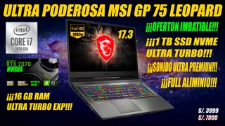 Laptop Msi Gp75 Leopard I7 10ma Rtx 2070 8 Gb 16 Gb Ram 512