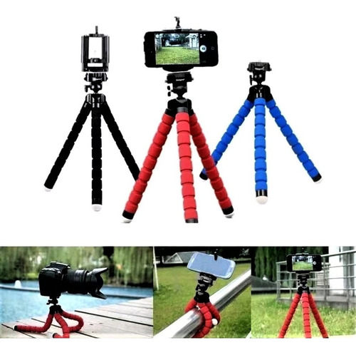 Mini Tripé Articulável Para Smartphone - 24cm - Azul