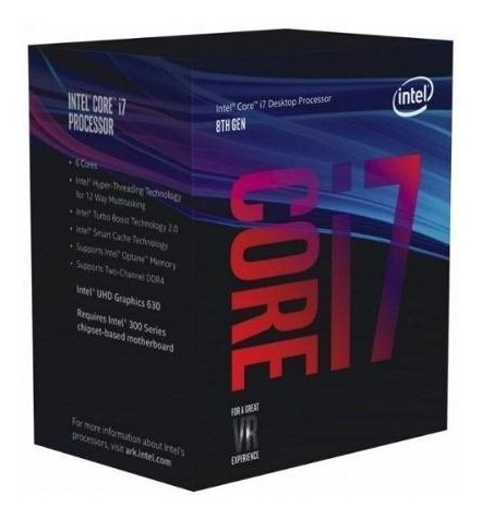 Cpu Intel Core I7 8700k S1151 S/fan Box. Gtía 3 Años. 