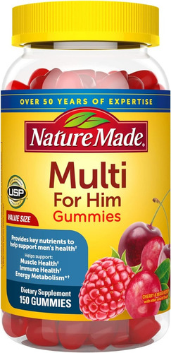 Multivitamínico Para Hombres Nature Made 150 Gomitas Sabor Cereza