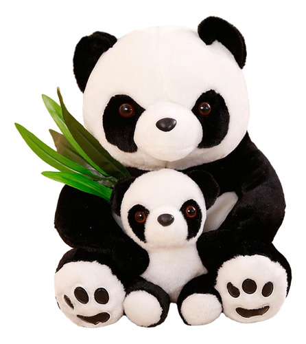 Mamá Y Bebé Panda Animales De Peluche Adorable 40cm