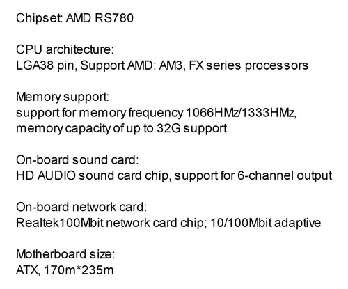 Placa-mãe Compatível Com Fx Lga938 Amd Am3