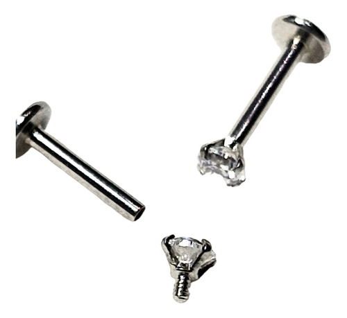 Piercing Labret Engarzado Titanio Rosca Interna Wizard 