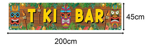 Material De Festa Tiki Bar Banner Festa Havaiana Pano De