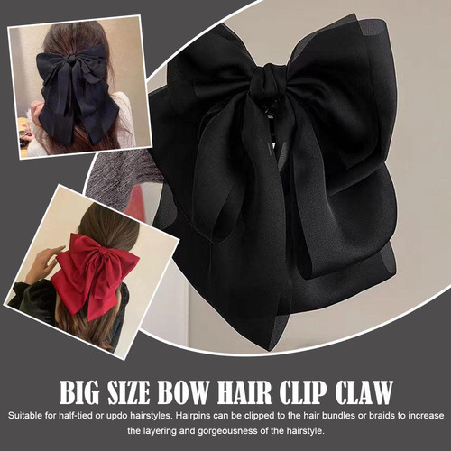 Corbata Para El Pelo Con Lazo Grande De Encaje De Chifón, Re