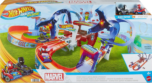 Pista Hot Wheels Racerverse Circuito Telaraña De Spiderman 