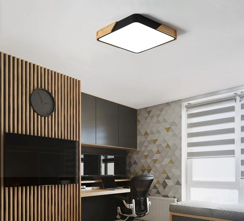 Plafón Led Cerchio Cuadrado 18w - Calidad Unilux Estructura Negro