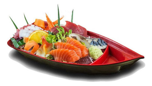 Plato Happy Sales, Para Sushi, Forma De Barco, 25 X 11 Cm