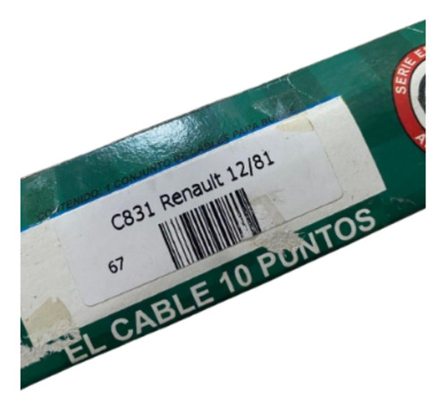 Cable 10 Puntos Bujía Chefren 8mm. C831- Renault 12-67