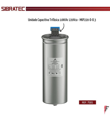 Imagem 2 de 2 de Unidade Capacitiva Sibratec Trifasica 10kvar 220v 7581