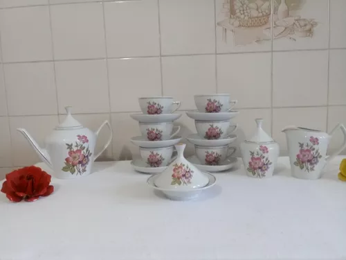Jogo de Chá Pozzani Porcelana Antiga