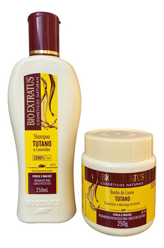 Kit 1 Shampoo 1 Banho Creme Força Maciez Tutano 250 Ml K8147