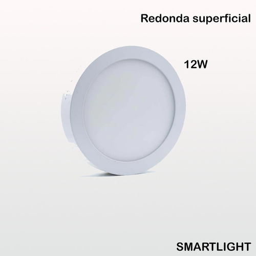 Lámpara Panel Redondo Superficial Blanca 12w Smartlight