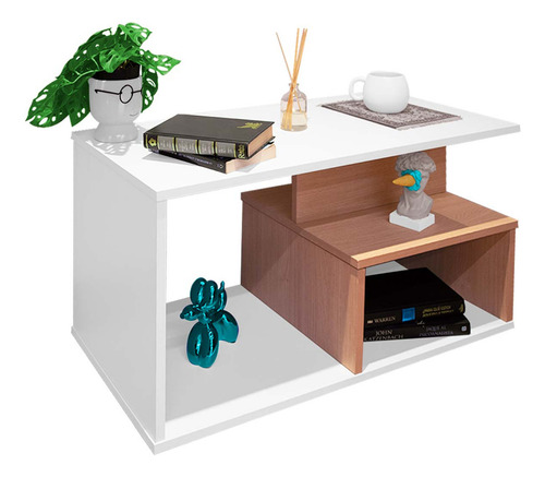 Mesa Centro Elegante Minimalista Organizador Resistente Color Roble Santana
