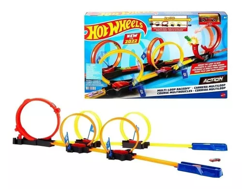 Pista Hot Wheels Looping Carrinho Action Multi Loop Race-Off