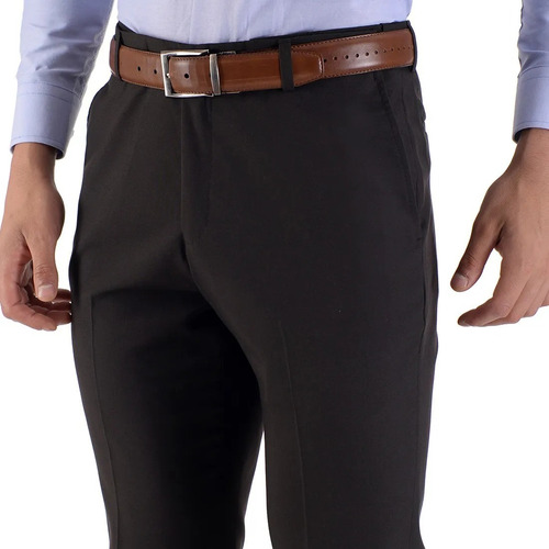 Imagen 3 de 5 de Pantalón Hombre Vestir Liso Sin Pinzas Classic Fit Yale
