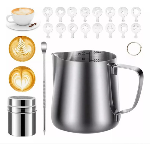 Leche Café Latte Nave Taza Jarra Para Espumar Cocina 600ml