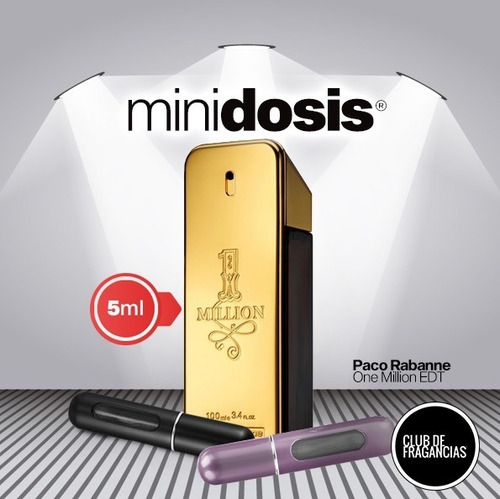 Imagen 1 de 7 de Minidosis 5 Ml 1 Million Edt Paco Rabanne Hombre