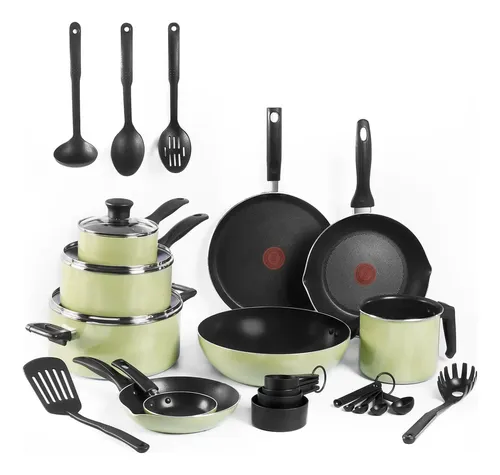 Batería De Cocina B929sz84 Antiadherente 26 Piezas Verde T-fal